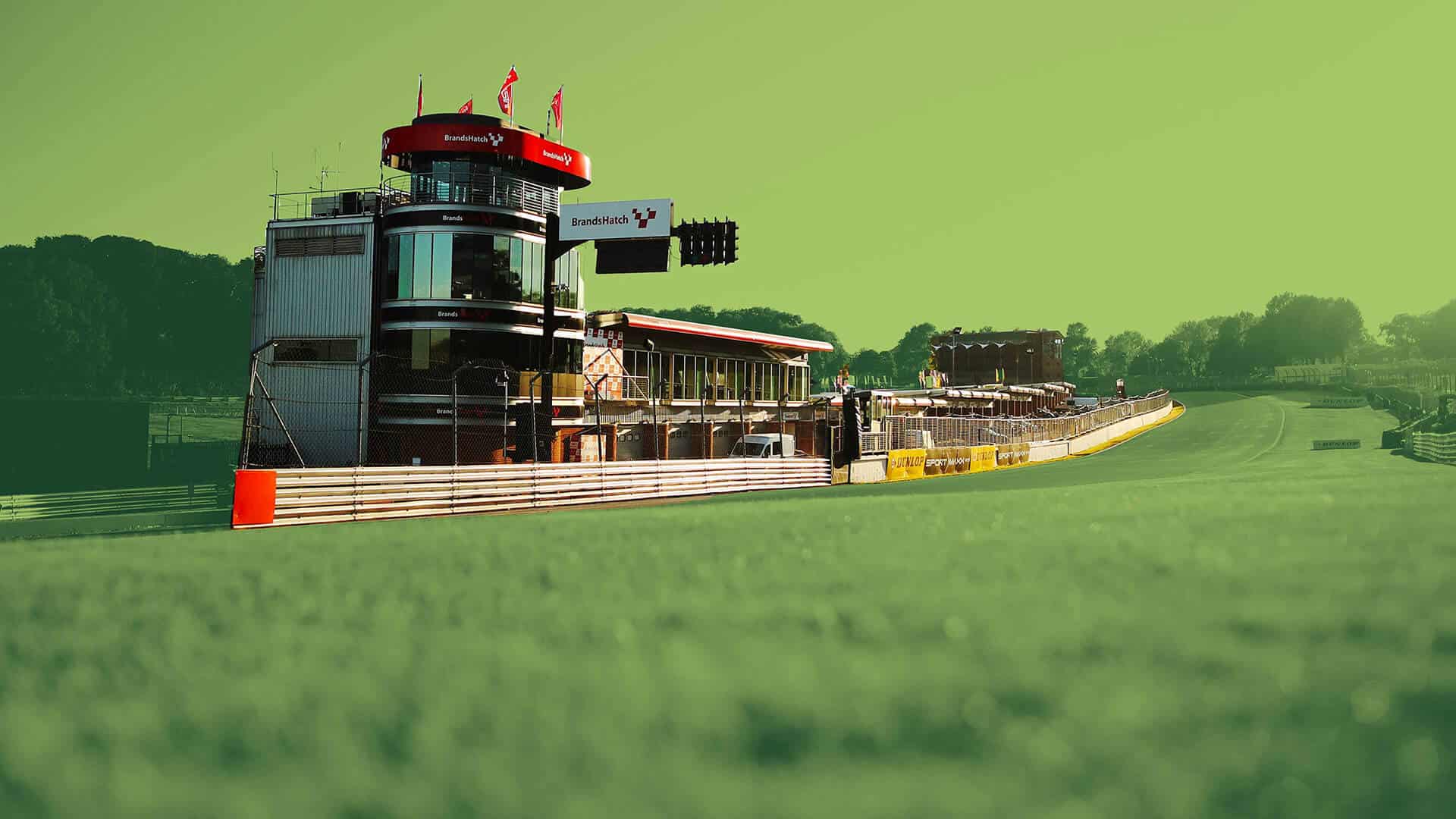 Start finish straight at Brands Hatch race circuit